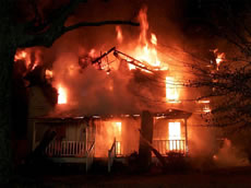 Image of burning home