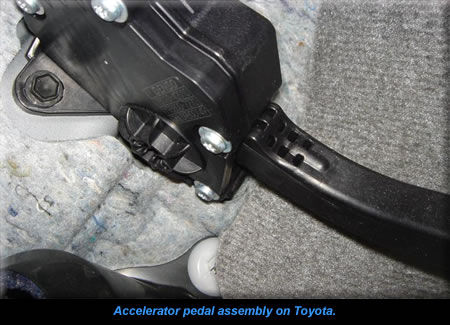 Accelerator pedal assembly on Toyota. 